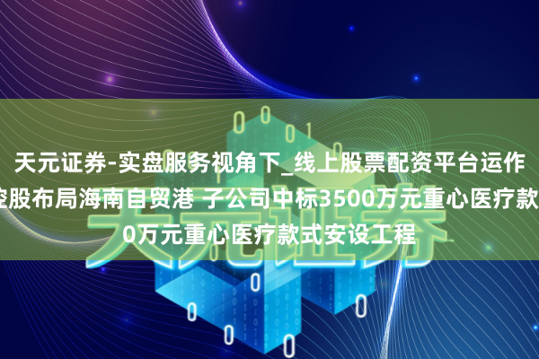 天元证券-实盘服务视角下_线上股票配资平台运作解析 武汉控股布局海南自贸港 子公司中标3500万元重心医疗款式安设工程