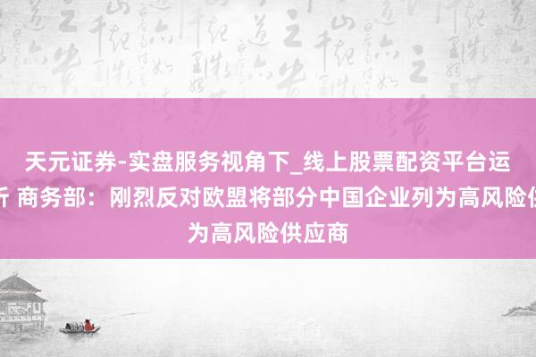 天元证券-实盘服务视角下_线上股票配资平台运作解析 商务部：刚烈反对欧盟将部分中国企业列为高风险供应商